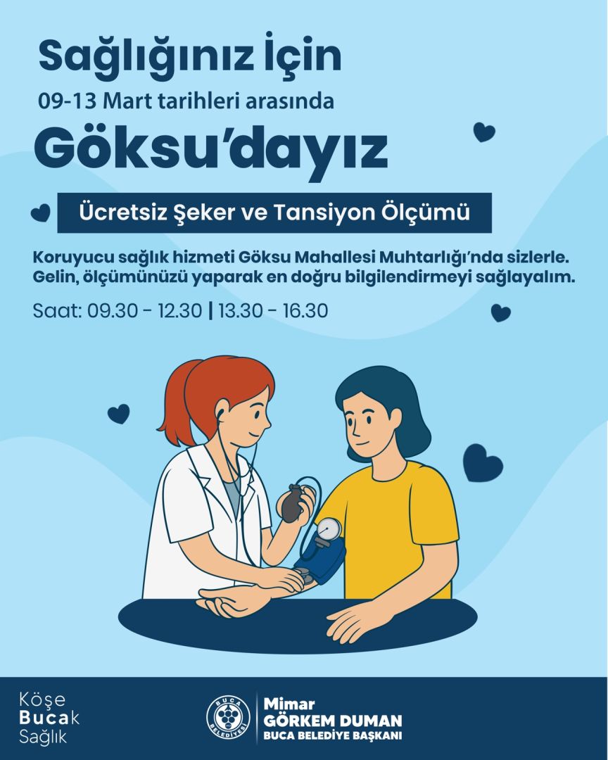 BUCA'DA KÖŞE BUCAK SAĞLIK PROJESİ BAŞLIYOR 