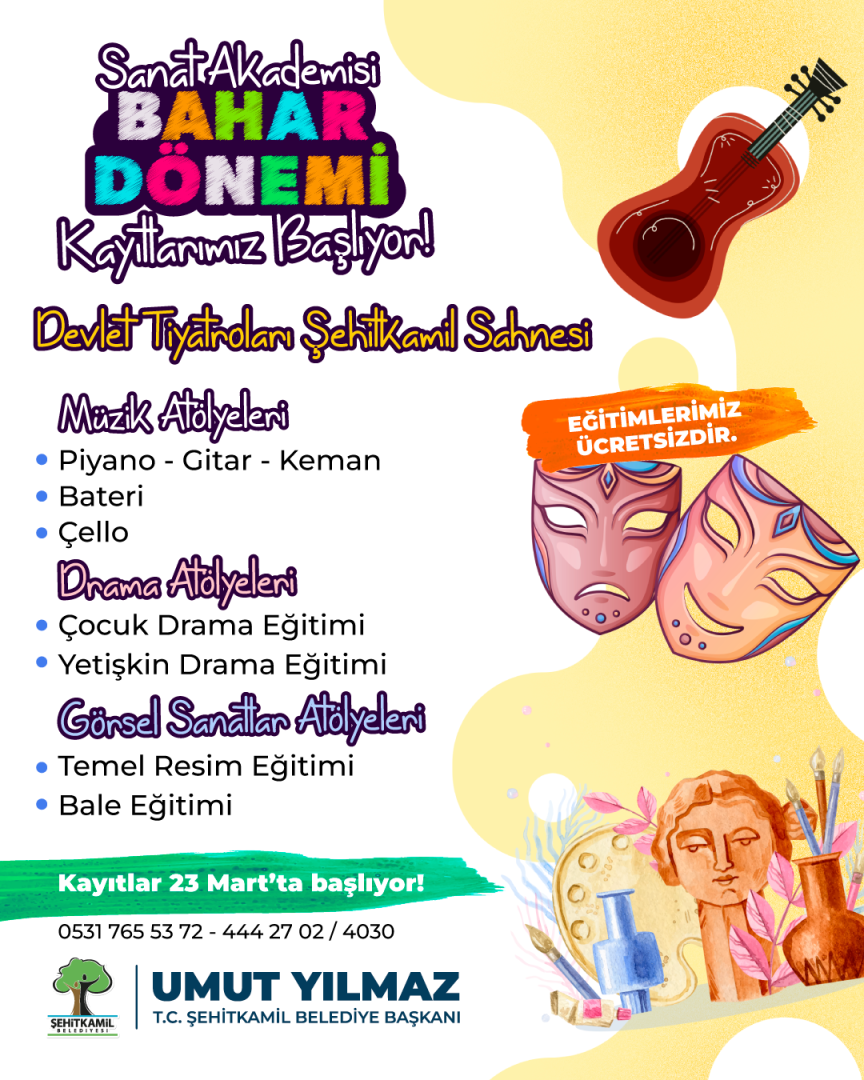 ŞEHİTKAMİL’DE SANAT AKADEMİSİ BAŞLIYOR 