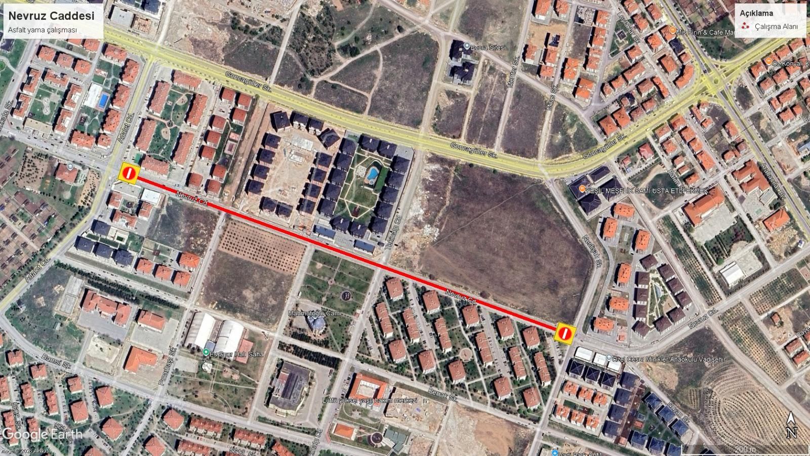 BÜYÜKŞEHİRDEN 2 ÖNEMLİ CADDEDE  ASFALT ÇALIŞMASI 