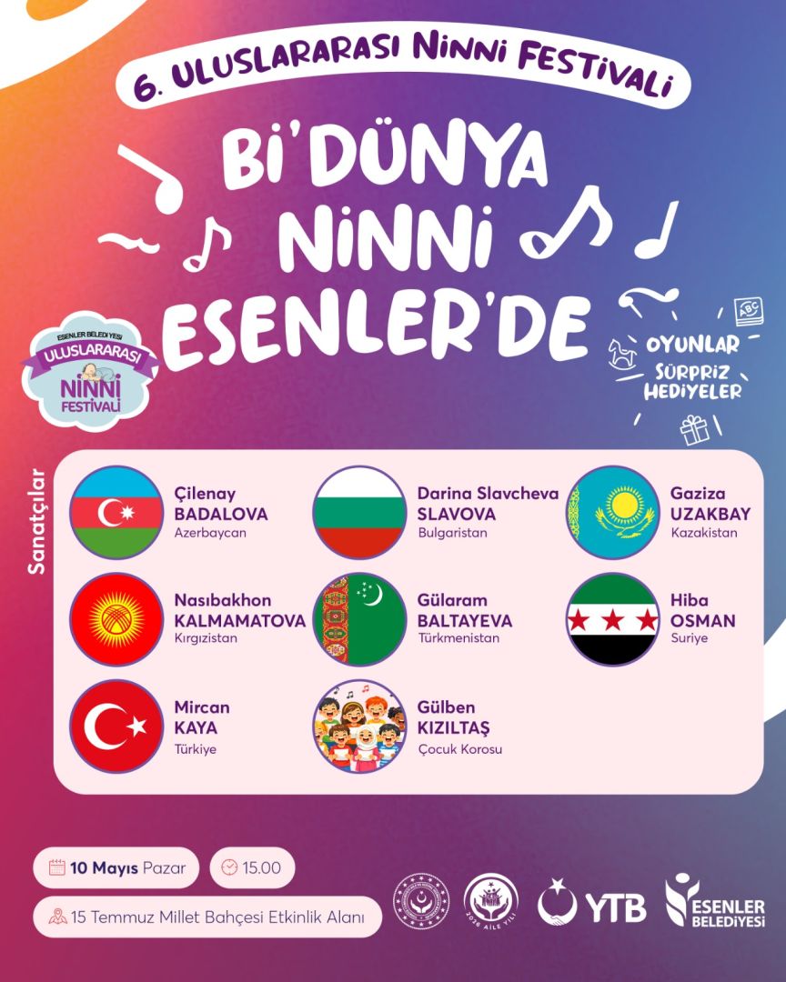 DÜNYA NİNNİLERİ ESENLER’DE BULUŞUYOR 