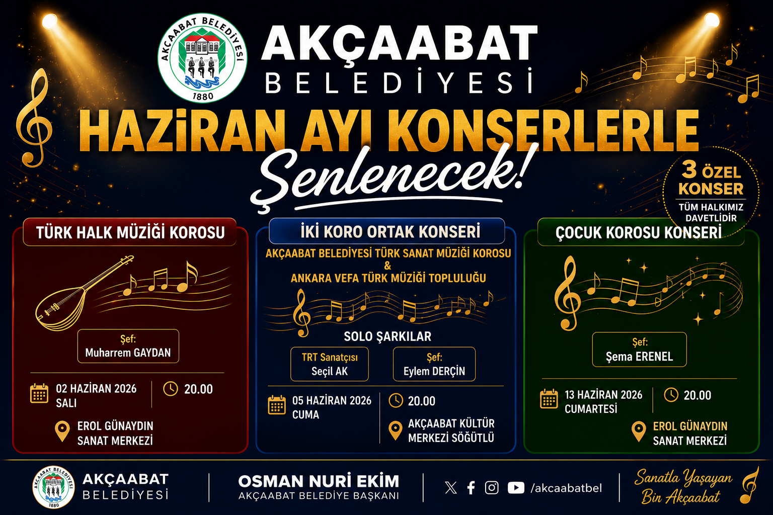 AKÇAABAT’TA HAZİRAN AYI MÜZİKLE DOLU GEÇECEK