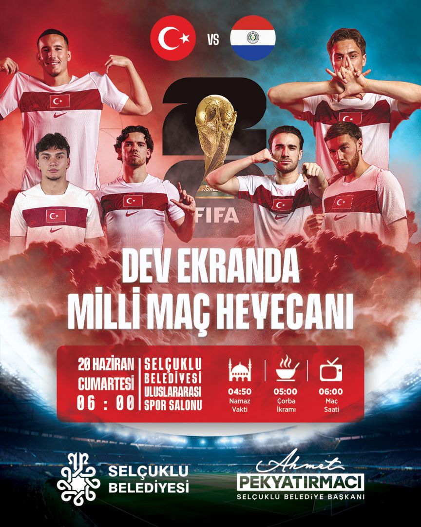 SELÇUKLU’DA DEV EKRANDA MİLLİ COŞKU