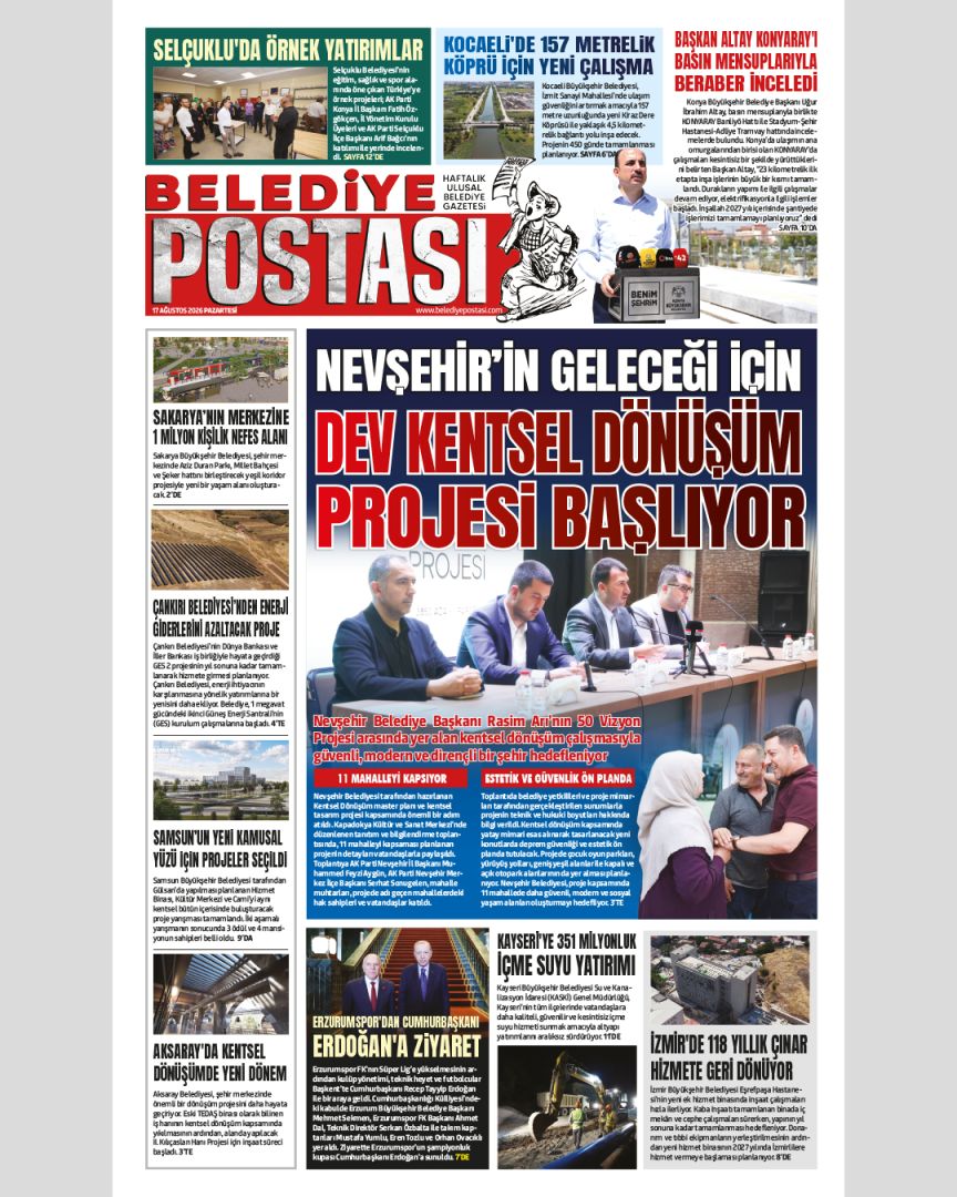 BELEDİYE POSTASI 17 AĞUSTOS 2026   