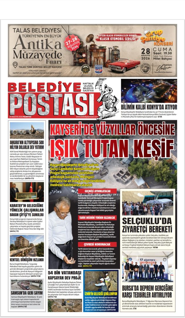 BELEDİYE POSTASI 24 AĞUSTOS 2026     